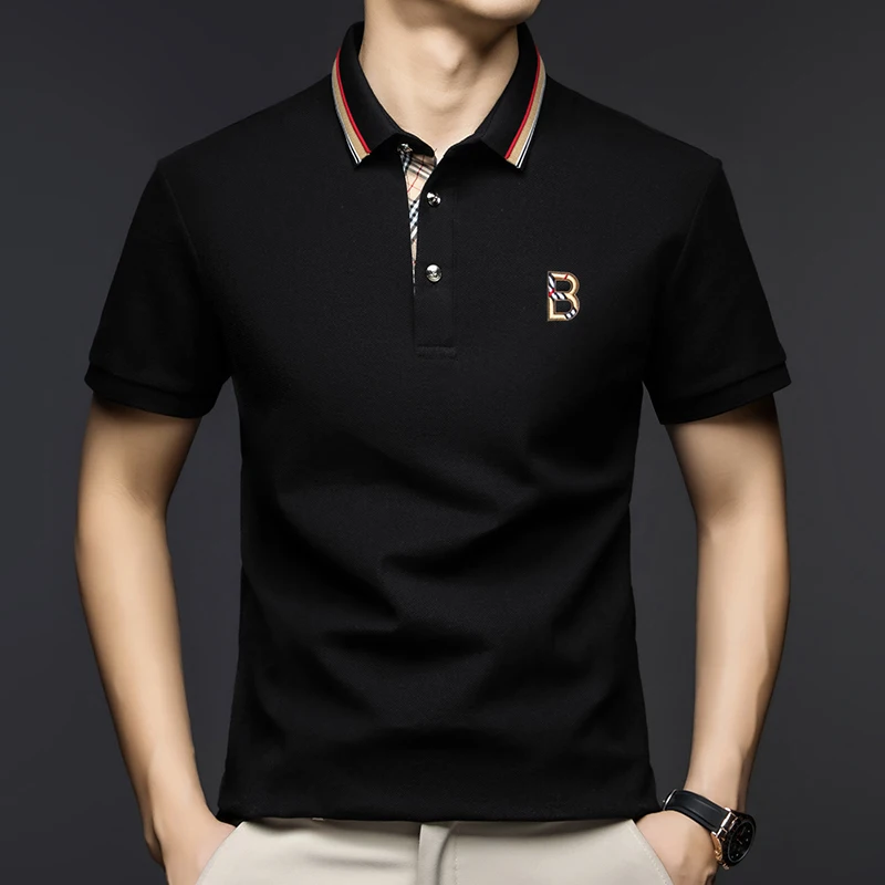 100% pure cotton summer new men's shortsleeved business casual comfortable breathable polo shirt exquisite embroidery Tshirt top
100% pure cotton summer new men's shortsleeved business casual comfortable breathable polo shirt exquisite embroidery Tshirt top
