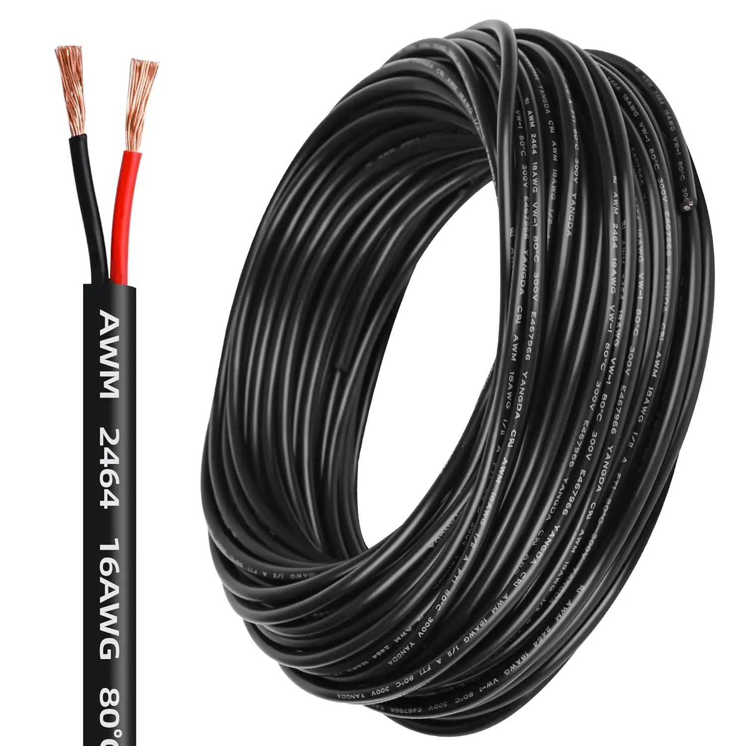 16 Gauge Electrical Wire 2 Conductor, 16 AWG Stranded PVC Oxygen-Free Copper Cable, 50FT 2 Core Extension Power Cord for Auto
16 Gauge Electrical Wire 2 Conductor, 16 AWG Stranded PVC Oxygen-Free Copper Cable, 50FT 2 Core Extension Power Cord for Auto