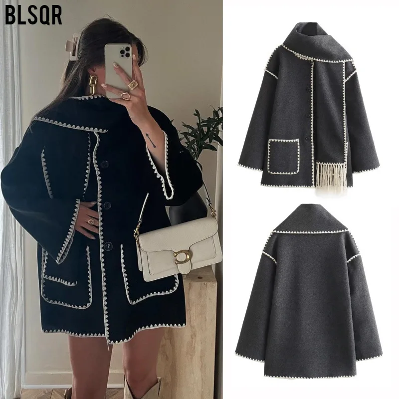 Amazon 2023 Autumn and Winter New Women's Clothing Solid Color Fashion Xiaoxiangfeng Scarf with Woolen Coat
Amazon 2023 Autumn and Winter New Women's Clothing Solid Color Fashion Xiaoxiangfeng Scarf with Woolen Coat
