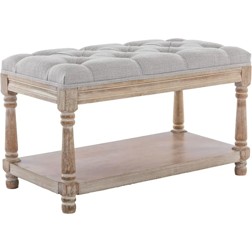 Farmhouse Tufted Storage Ottoman Bench with Shelf, 31.5" Width Linen Upholstered Entryway Shoe Ottoman Foot Stool for Bedroom
Farmhouse Tufted Storage Ottoman Bench with Shelf, 31.5" Width Linen Upholstered Entryway Shoe Ottoman Foot Stool for Bedroom