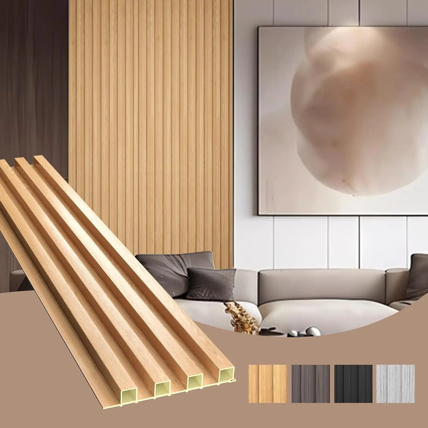 WPC Acoustic Slat Wall Paneling, 8-Pack 96x6 Inches, 3D Interior Wall Decor for Living Room, TV Background, Bedroom (Oak)
WPC Acoustic Slat Wall Paneling, 8-Pack 96x6 Inches, 3D Interior Wall Decor for Living Room, TV Background, Bedroom (Oak)