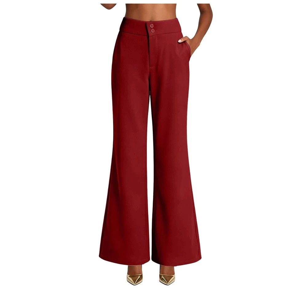 Women High Waist Wide Leg Flare Pants Loose Suit Trousers Elegant Office Lady Work Pants Solid Business Casual Long Pants
Women High Waist Wide Leg Flare Pants Loose Suit Trousers Elegant Office Lady Work Pants Solid Business Casual Long Pants