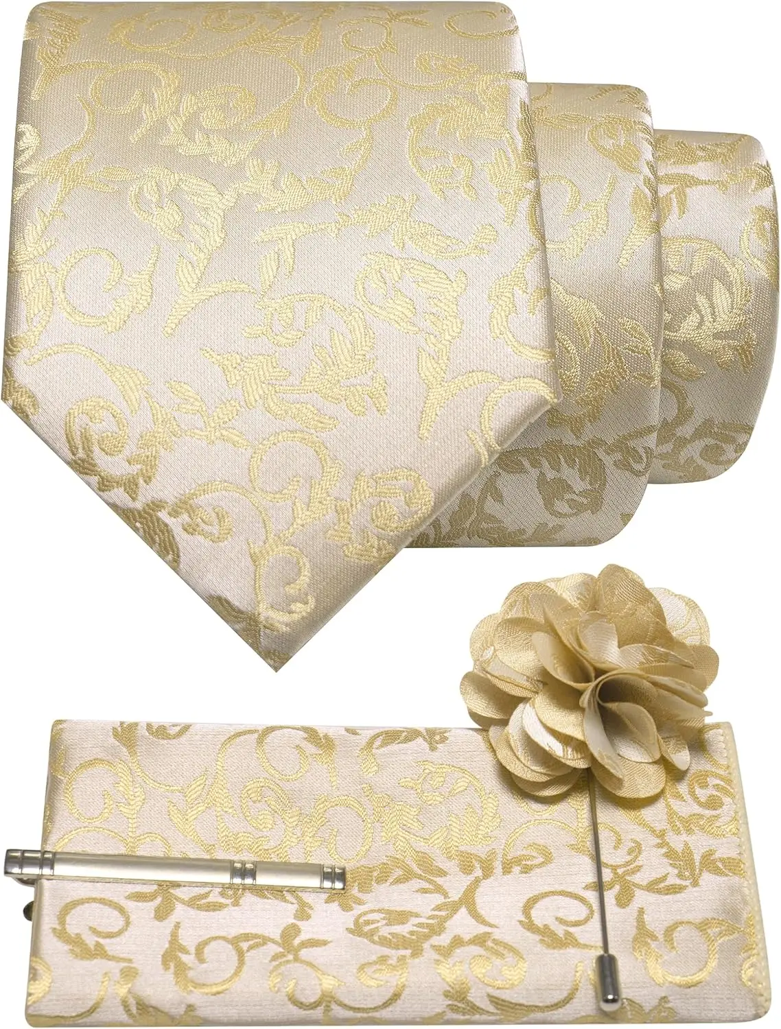 Floral Tie Set for Men: 4PCS Necktie, Lapel Pin, Pocket Square & Tie Clip, Business Casual
Floral Tie Set for Men: 4PCS Necktie, Lapel Pin, Pocket Square & Tie Clip, Business Casual