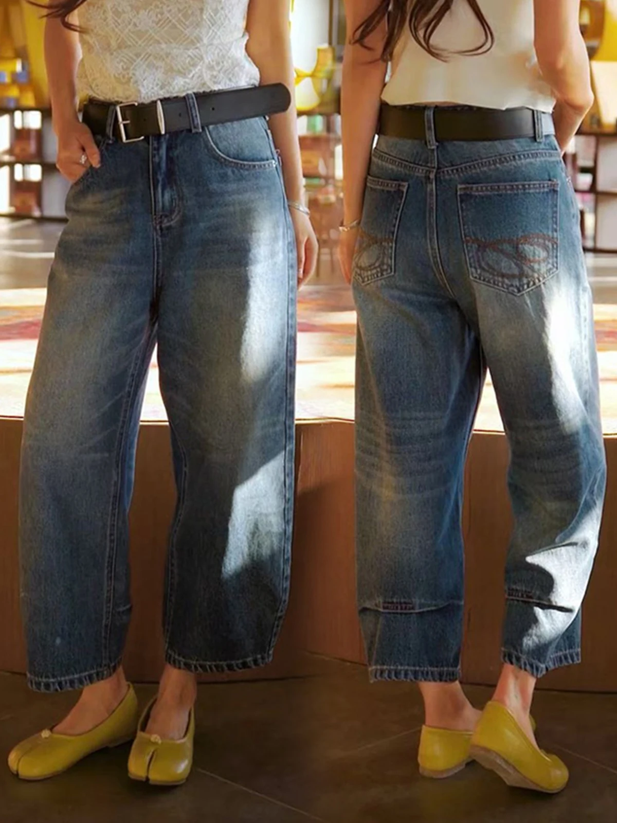 Summer New Style High Waist Wide Leg Jeans Loose Drapey Washed Slimming Eighteen Knife Pants Women Retro Blue Casual Jeans
Summer New Style High Waist Wide Leg Jeans Loose Drapey Washed Slimming Eighteen Knife Pants Women Retro Blue Casual Jeans