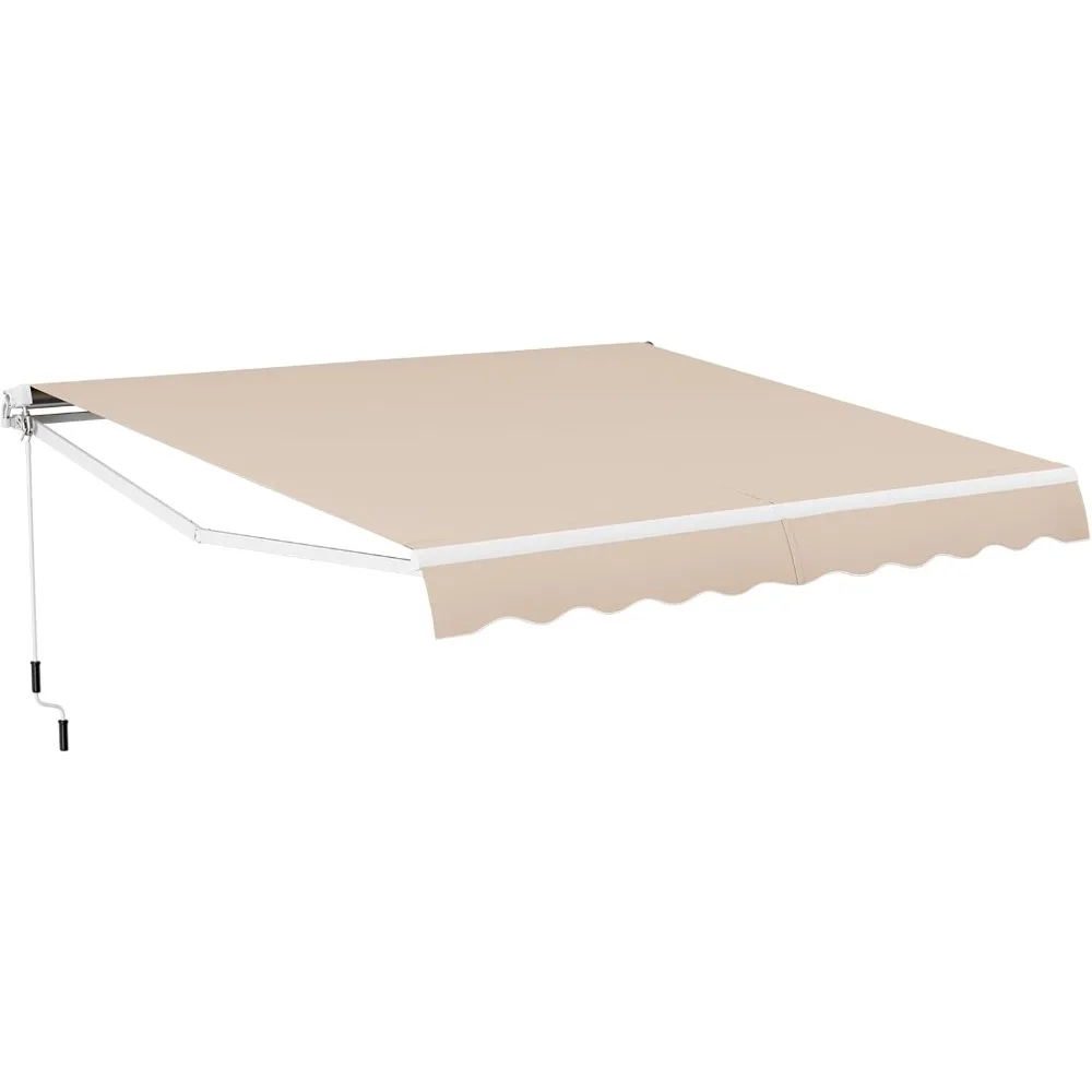 12 ft × 10 ft retractable awning, aluminum patio sun shade w/crank handle and water-resistant polyester, outdoor manual retract
12 ft × 10 ft retractable awning, aluminum patio sun shade w/crank handle and water-resistant polyester, outdoor manual retract