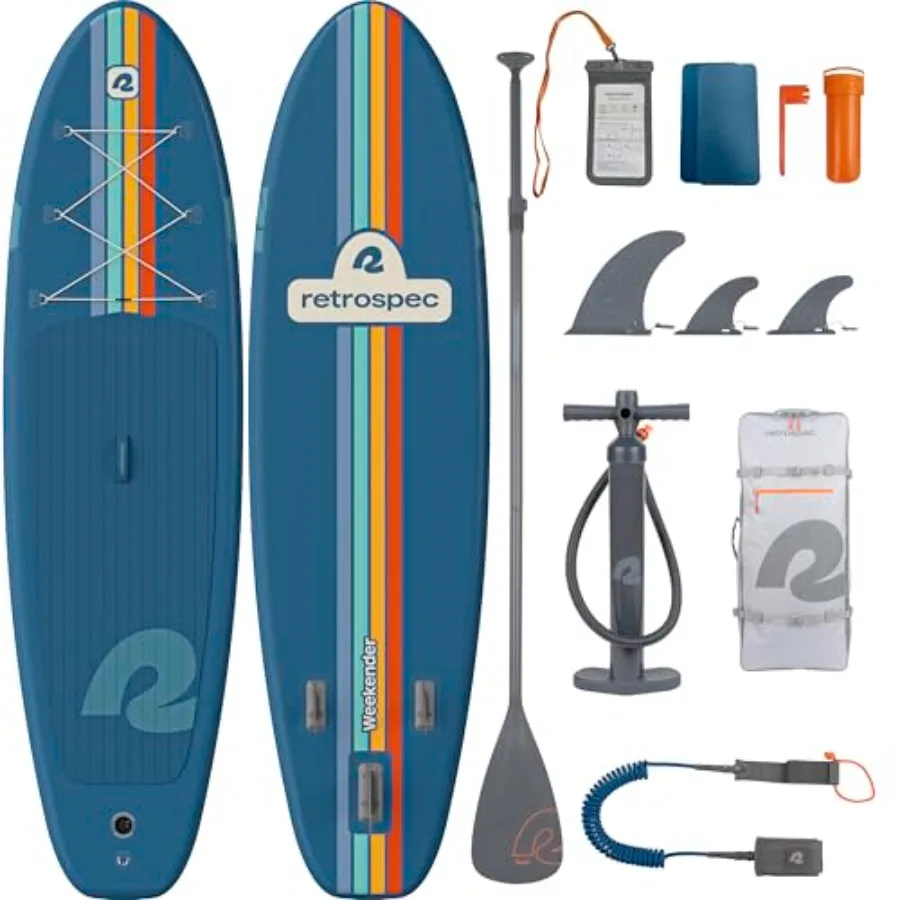 Weekender inflatable stand up paddle board for adults PVC material blue lightweight and puncture resistant includes paddle pump
Weekender inflatable stand up paddle board for adults PVC material blue lightweight and puncture resistant includes paddle pump