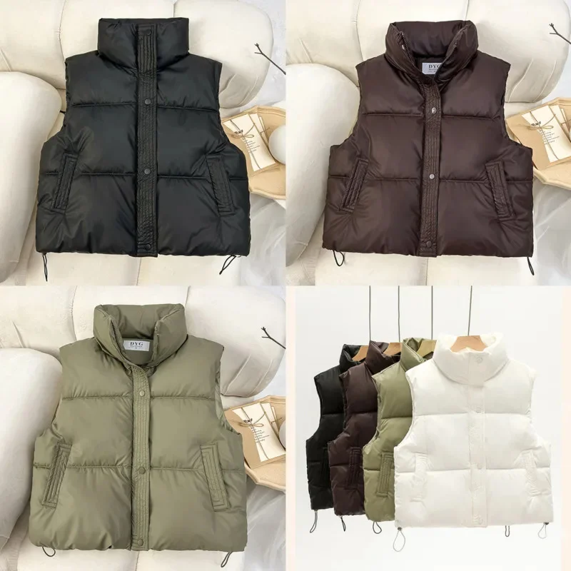 Down Cotton Jacket Vest Women Autumn Winter Korea Version Loose Cotton Shoulder Stand Up Collar Solid Cotton Vest Jacket New
Down Cotton Jacket Vest Women Autumn Winter Korea Version Loose Cotton Shoulder Stand Up Collar Solid Cotton Vest Jacket New