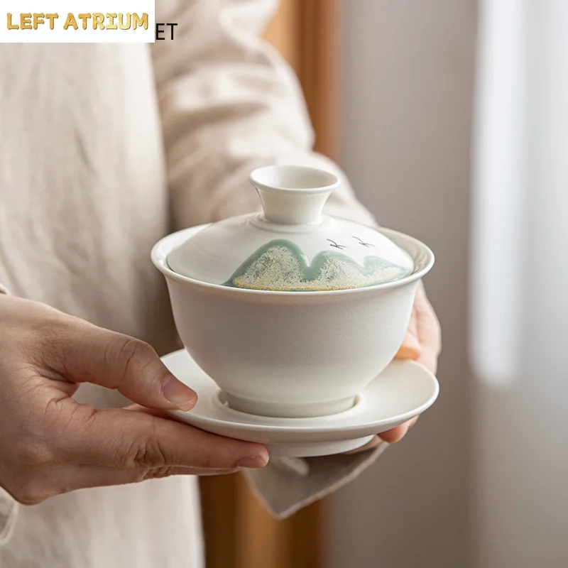 150ml Chinese Traditional Ceramic Gaiwan Tea Infuser Hand-painted Mountain Pottery Tea Tureen Teacup Handmade Tea Bowl Teaware
150ml Chinese Traditional Ceramic Gaiwan Tea Infuser Hand-painted Mountain Pottery Tea Tureen Teacup Handmade Tea Bowl Teaware