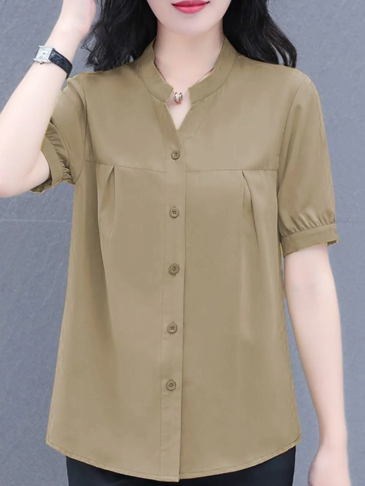 Summer New Short Sleeve Chiffon Shirt Women's Beautiful Fashionable MOTHER'S DAY Outfit Small Top V-neck Other Material 100%
Summer New Short Sleeve Chiffon Shirt Women's Beautiful Fashionable MOTHER'S DAY Outfit Small Top V-neck Other Material 100%