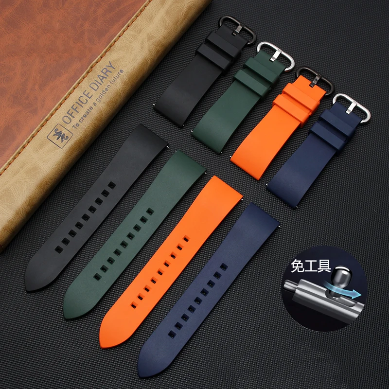 Universal Fluorine Rubber Watch Strap 20mm 22mm 24mm Men Bracelet Quick Release FKM Watchband For Each Brand Diving Watch Band
Universal Fluorine Rubber Watch Strap 20mm 22mm 24mm Men Bracelet Quick Release FKM Watchband For Each Brand Diving Watch Band