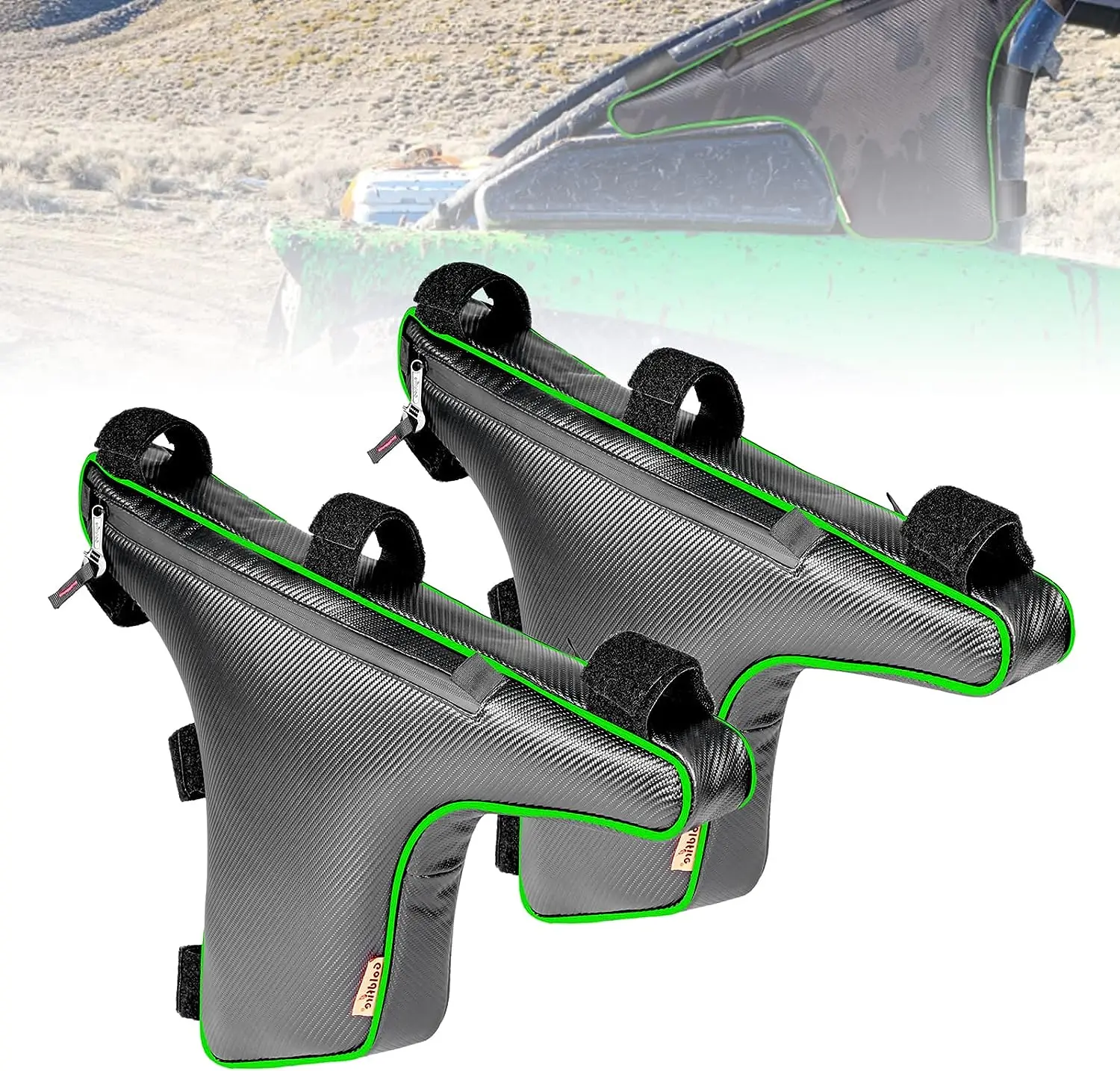 Teryx KRX Side Cage Storage Bag Triangle Truss Storage Bag Compatible With Kawasaki Teryx KRX 1000 2020+ (2 Pack Green Piping)
Teryx KRX Side Cage Storage Bag Triangle Truss Storage Bag Compatible With Kawasaki Teryx KRX 1000 2020+ (2 Pack Green Piping)