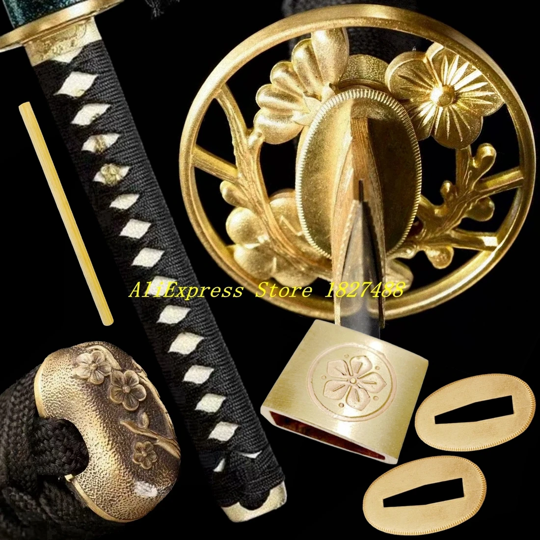26CM Handle Real Ray Skin Katana Tsuka Japanese Samurai Sword Copper Fittings Set Tsuba Fuchi Kashira Menuki Habaki Seppa
26CM Handle Real Ray Skin Katana Tsuka Japanese Samurai Sword Copper Fittings Set Tsuba Fuchi Kashira Menuki Habaki Seppa