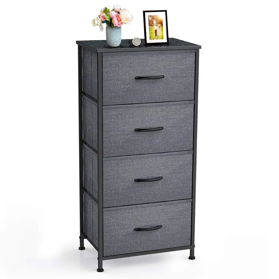 Тумба-органайзер для хранения, прикроватная тумбочка-комод с 4 ящиками, вертикальная, с тканевыми ящиками, стальной каркас, широкая деревянная столешница, маленький комод для спальни
Тумба-органайзер для хранения, прикроватная тумбочка-комод с 4 ящиками, вертикальная, с тканевыми ящиками, стальной каркас, широкая деревянная столешница, маленький комод для спальни