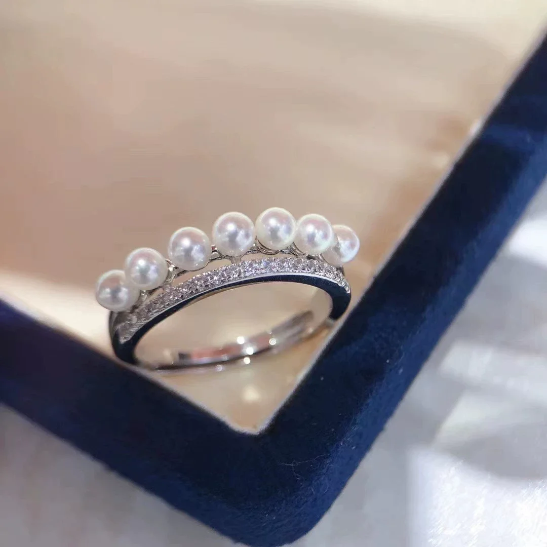 New AAA4-5mm Natural White Round Pearl Open Ring 925s
New AAA4-5mm Natural White Round Pearl Open Ring 925s