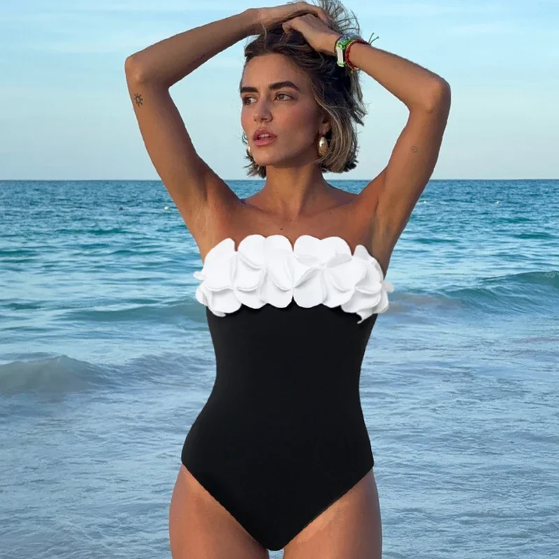 New Women Sexy Bandeau 3D Flower Color One Piece Swimsuit And Skirt Luxury Woman Swimsuit Bodysuit Bathing Suit Monokini
New Women Sexy Bandeau 3D Flower Color One Piece Swimsuit And Skirt Luxury Woman Swimsuit Bodysuit Bathing Suit Monokini