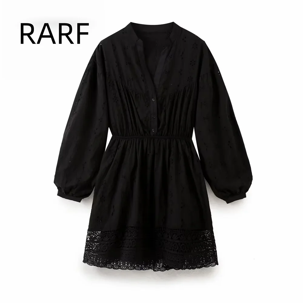 2024 autumn and winter new product temperament women's hollow embroidery long sleeved V-neck mini dress
2024 autumn and winter new product temperament women's hollow embroidery long sleeved V-neck mini dress