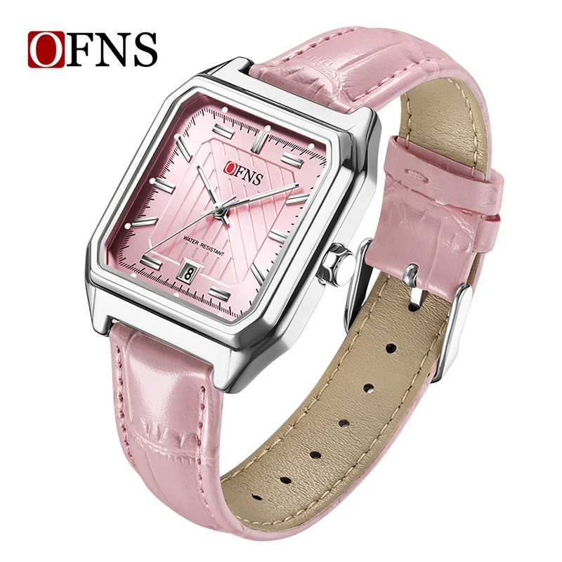 OFNS 1623 Casual Quartz Watch Simple Square Dial Calendar Waterproof Leather Strap Fashion Sports Men Women Wrist Watches
OFNS 1623 Casual Quartz Watch Simple Square Dial Calendar Waterproof Leather Strap Fashion Sports Men Women Wrist Watches