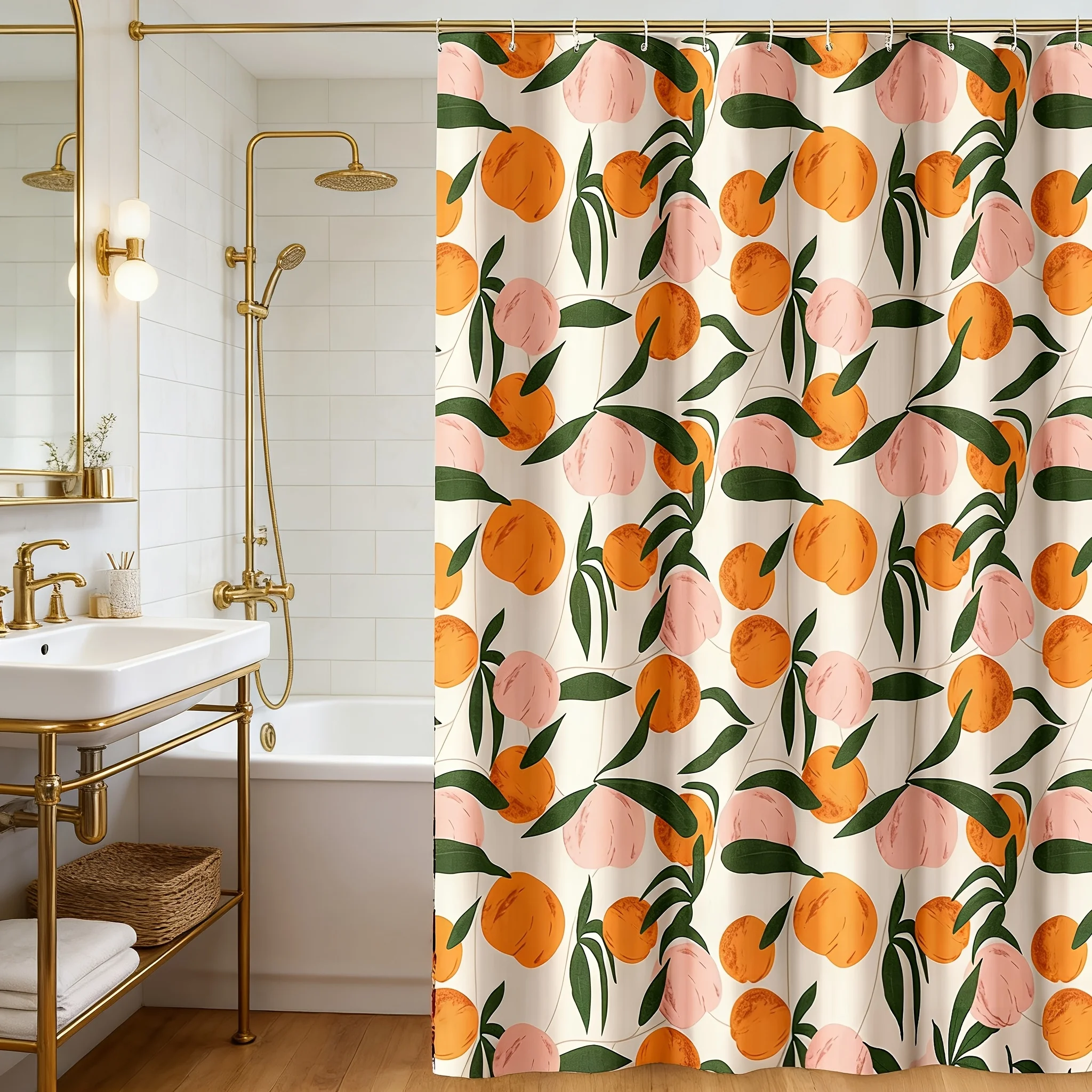 Large Boho Peach Fruit Print Shower Curtain Waterproof Bathroom Decor Liner Tropical Floral Design 180x180cm
Large Boho Peach Fruit Print Shower Curtain Waterproof Bathroom Decor Liner Tropical Floral Design 180x180cm