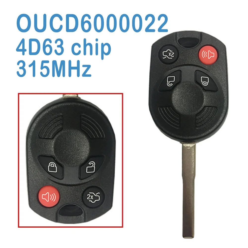 2 Pcs/lot OUCD6000022 Auto Smart Remote 315MHz 4D63 80 Bit Chip 3+1 Buttons Replace Car Key For Ford Lincoln Mazda 2004-2016
2 Pcs/lot OUCD6000022 Auto Smart Remote 315MHz 4D63 80 Bit Chip 3+1 Buttons Replace Car Key For Ford Lincoln Mazda 2004-2016