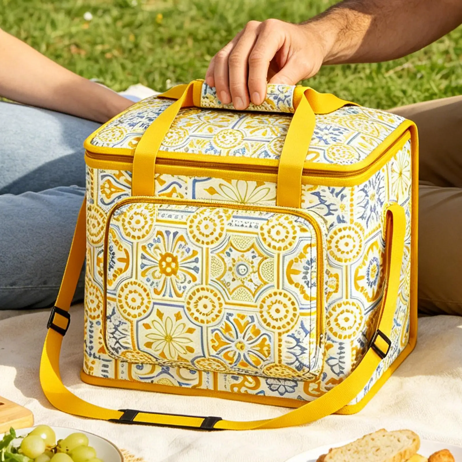 Insulated Picnic Basket Portable Zippered Cooler Carrier Box Insulated Grocery Bags For Catering Outdoor Travel Shopping Bbq
Insulated Picnic Basket Portable Zippered Cooler Carrier Box Insulated Grocery Bags For Catering Outdoor Travel Shopping Bbq
