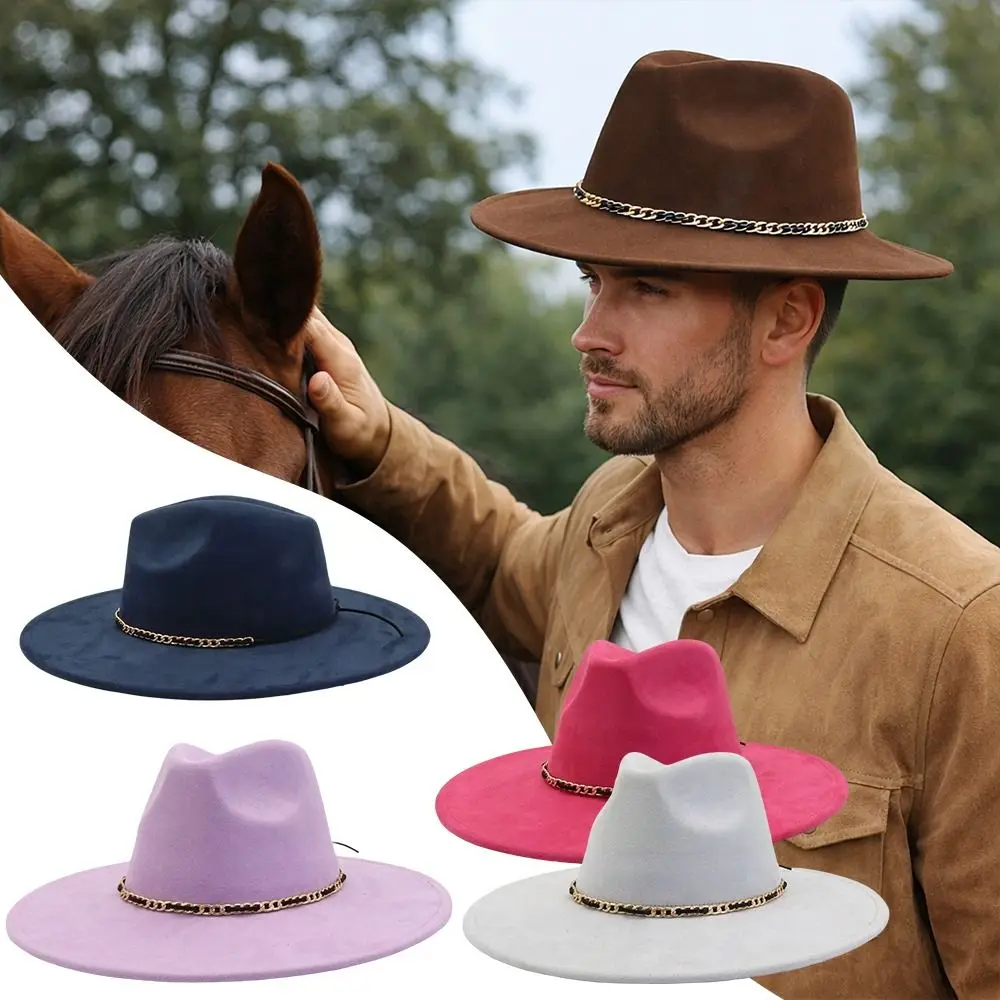 Vintage Classic Wide Brim Jazz Cap with Belt Leatherette British Style Felt Hat Western Cowboy Hats Dress Dance Party
Vintage Classic Wide Brim Jazz Cap with Belt Leatherette British Style Felt Hat Western Cowboy Hats Dress Dance Party