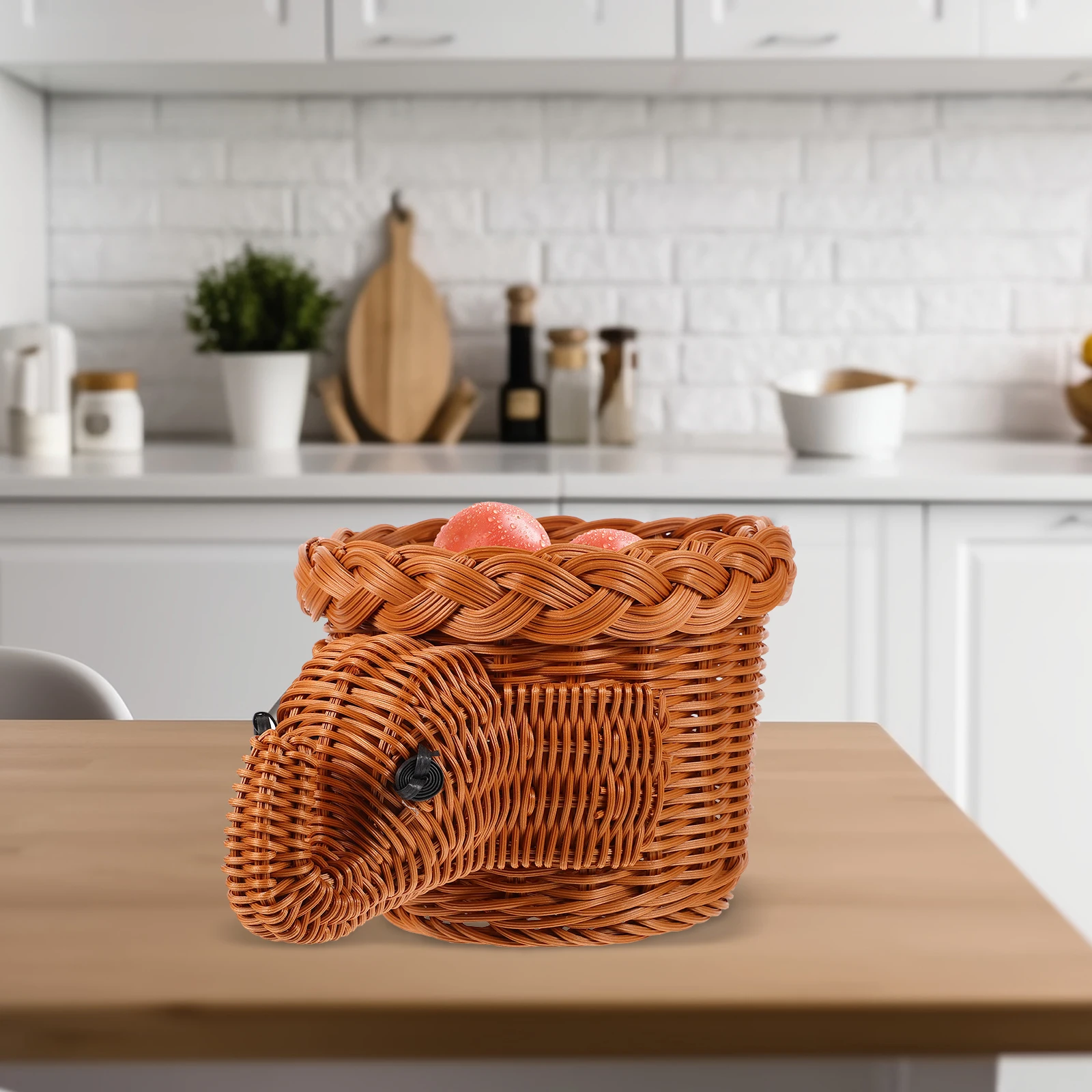 Woven Rattan Fruit Basket Small Size Elephant Shape Snacks Bread Basket Kitchen Countertop Storage Woven Imitation Rattan
Woven Rattan Fruit Basket Small Size Elephant Shape Snacks Bread Basket Kitchen Countertop Storage Woven Imitation Rattan