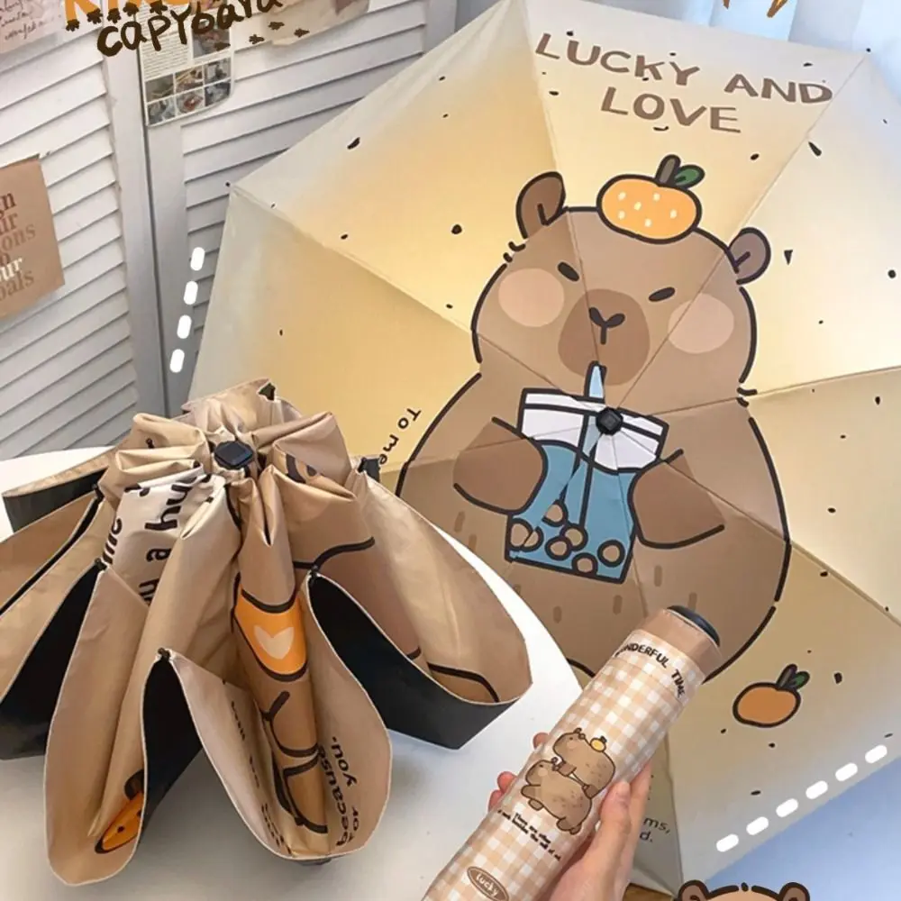 Letter Print Capybara Automatic Umbrella Lightweight Mini Capybara Sun Protection Umbrella Sun Rain Dual Use Anti-UV
Letter Print Capybara Automatic Umbrella Lightweight Mini Capybara Sun Protection Umbrella Sun Rain Dual Use Anti-UV