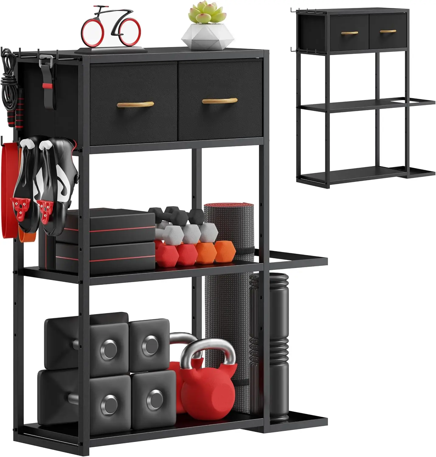 Adjustable Weight Rack with Drawer, 4-Tier Gym Storage for Dumbbells and Equipment, Easy Assembly
Adjustable Weight Rack with Drawer, 4-Tier Gym Storage for Dumbbells and Equipment, Easy Assembly