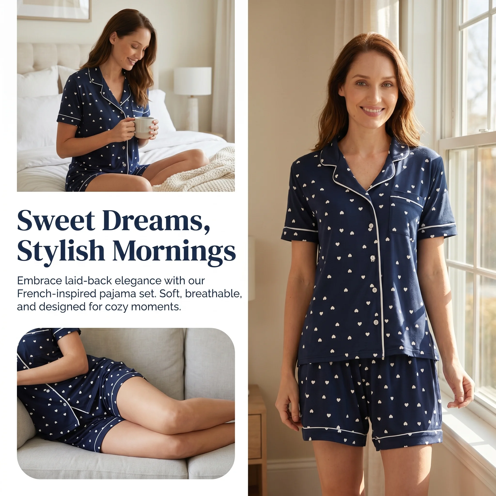 Women's Floral Print Short Sleeve Shorts Set Valentine's Day Pajamas Home Clothes Comfortable Sleepwear for Ladies
Women's Floral Print Short Sleeve Shorts Set Valentine's Day Pajamas Home Clothes Comfortable Sleepwear for Ladies