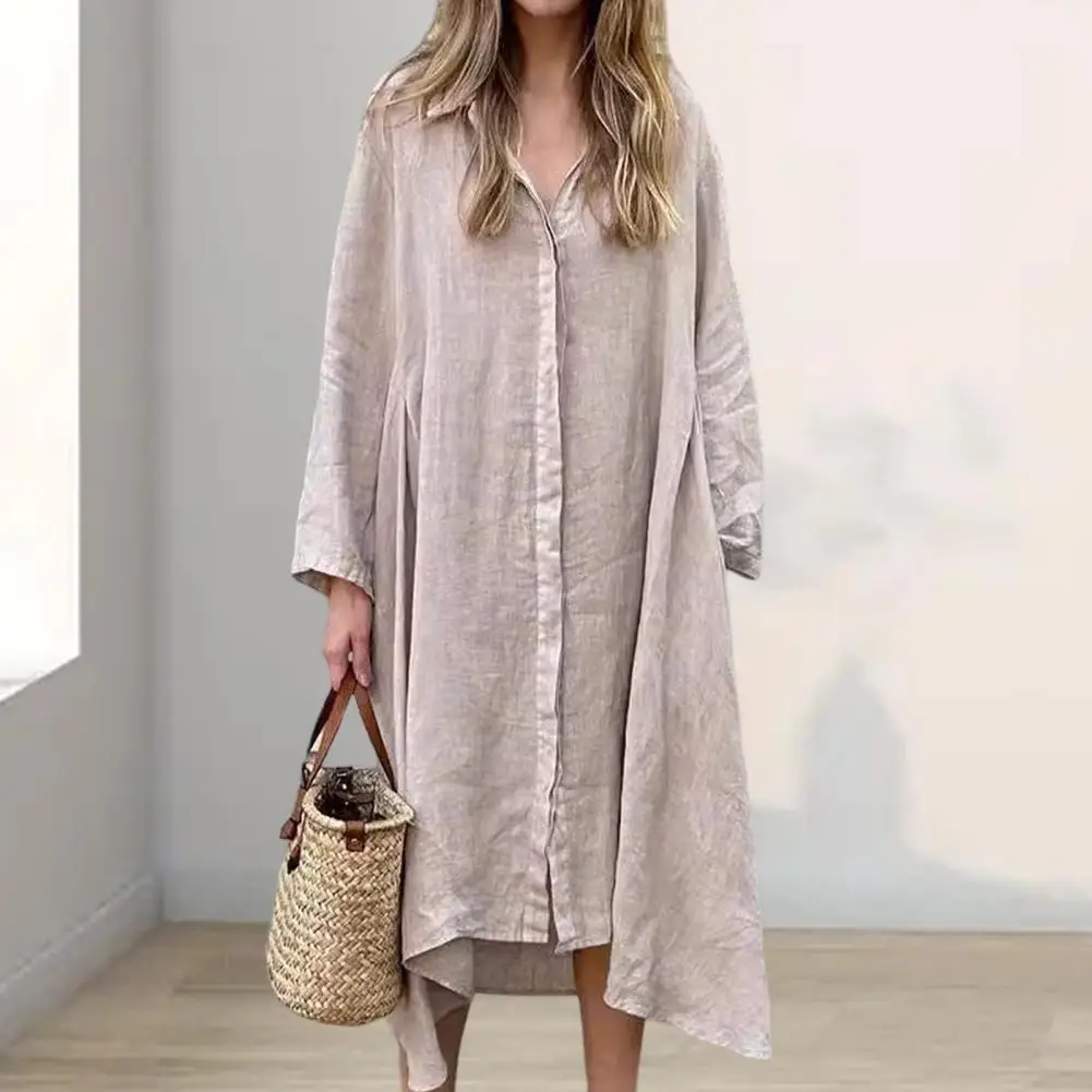 Women Cotton Linen Dress Autumn Retro Women's Dress Single Breasted Irregular Long Shirt Skirt For Office Beach Party For Women
Women Cotton Linen Dress Autumn Retro Women's Dress Single Breasted Irregular Long Shirt Skirt For Office Beach Party For Women