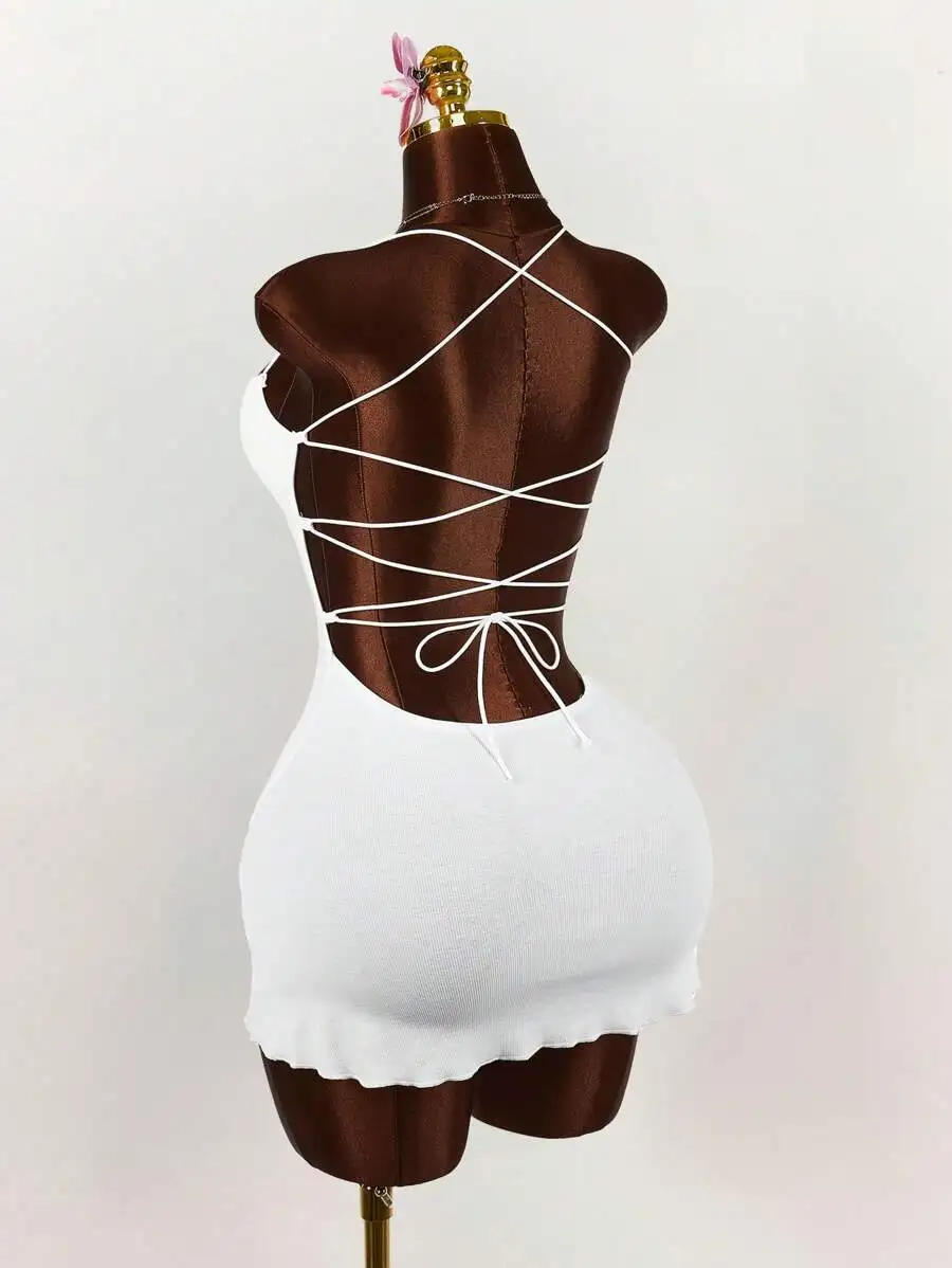 Crisscross Back Tie Ruched Bust Bodycon Mini Dress Boho Style
Crisscross Back Tie Ruched Bust Bodycon Mini Dress Boho Style