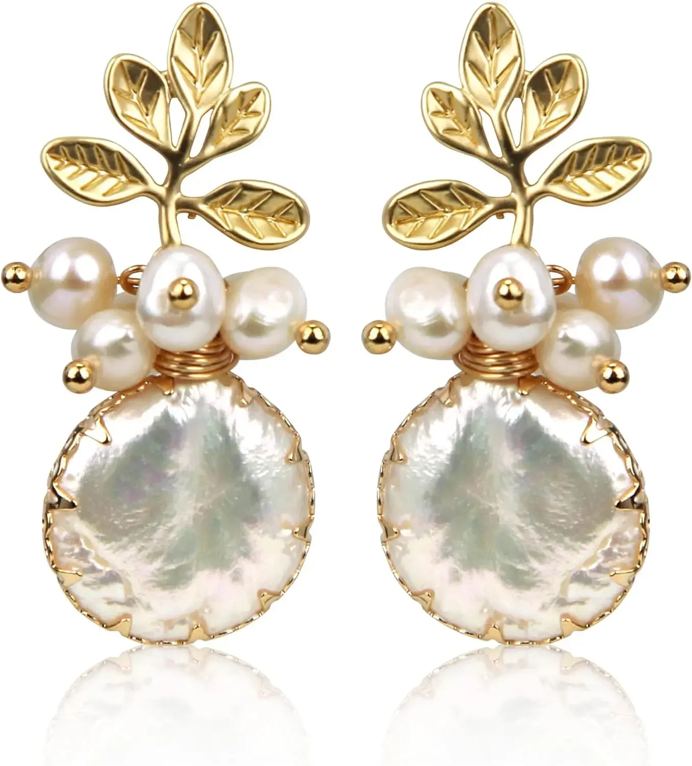 Popular Gold Leaf Stud Ear Piercing White Layer Beaded Stud Earring Pearl Geometric Round Stud Earrings for Women Jewelry Gifts
Popular Gold Leaf Stud Ear Piercing White Layer Beaded Stud Earring Pearl Geometric Round Stud Earrings for Women Jewelry Gifts