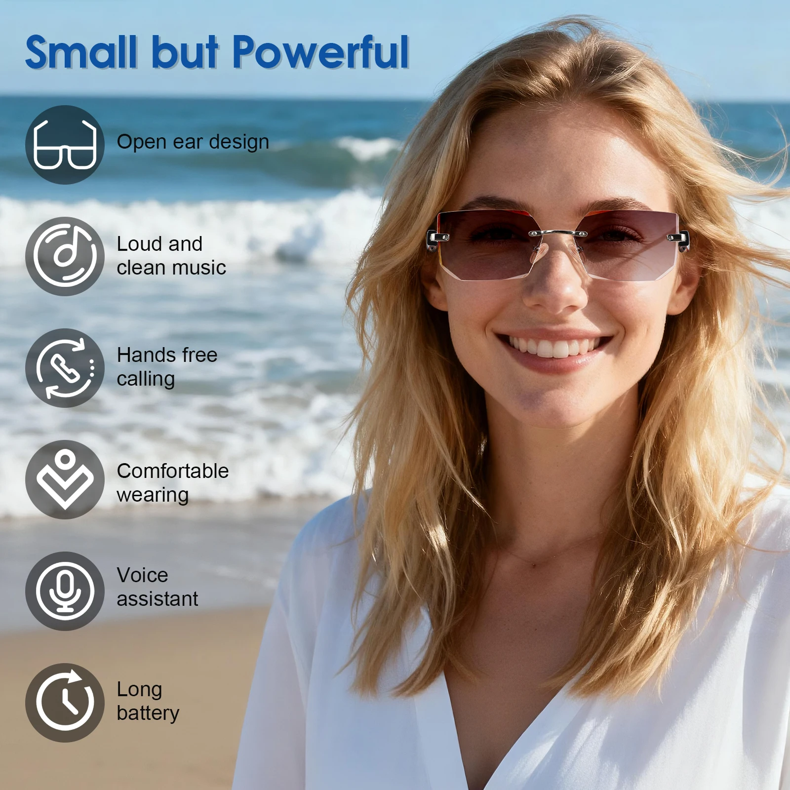 Frameless Beveled Rectangular Sunglasses Bluetooth V5.3 Retro Square Lenses Unisex Designer Stylish Accessory
Frameless Beveled Rectangular Sunglasses Bluetooth V5.3 Retro Square Lenses Unisex Designer Stylish Accessory