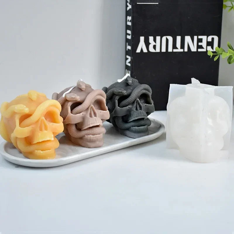 3D Snake Skull Moules Silicone Candle Molds DIY Handmade Soap Plaster Crafts Cake Decorating Tools Kitchen Baking Accessories
3D Snake Skull Moules Silicone Candle Molds DIY Handmade Soap Plaster Crafts Cake Decorating Tools Kitchen Baking Accessories