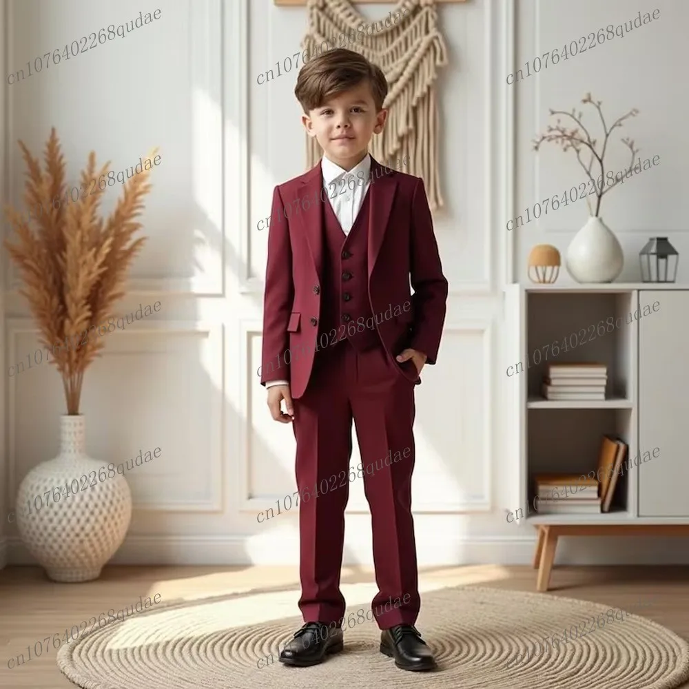 Burgundy Formal Occasion Kids Suit Wedding Party Toddler Children Tuxedo Boys Clothes 3 Piece Set Jacket Vest Pants 2-13 Years
Burgundy Formal Occasion Kids Suit Wedding Party Toddler Children Tuxedo Boys Clothes 3 Piece Set Jacket Vest Pants 2-13 Years