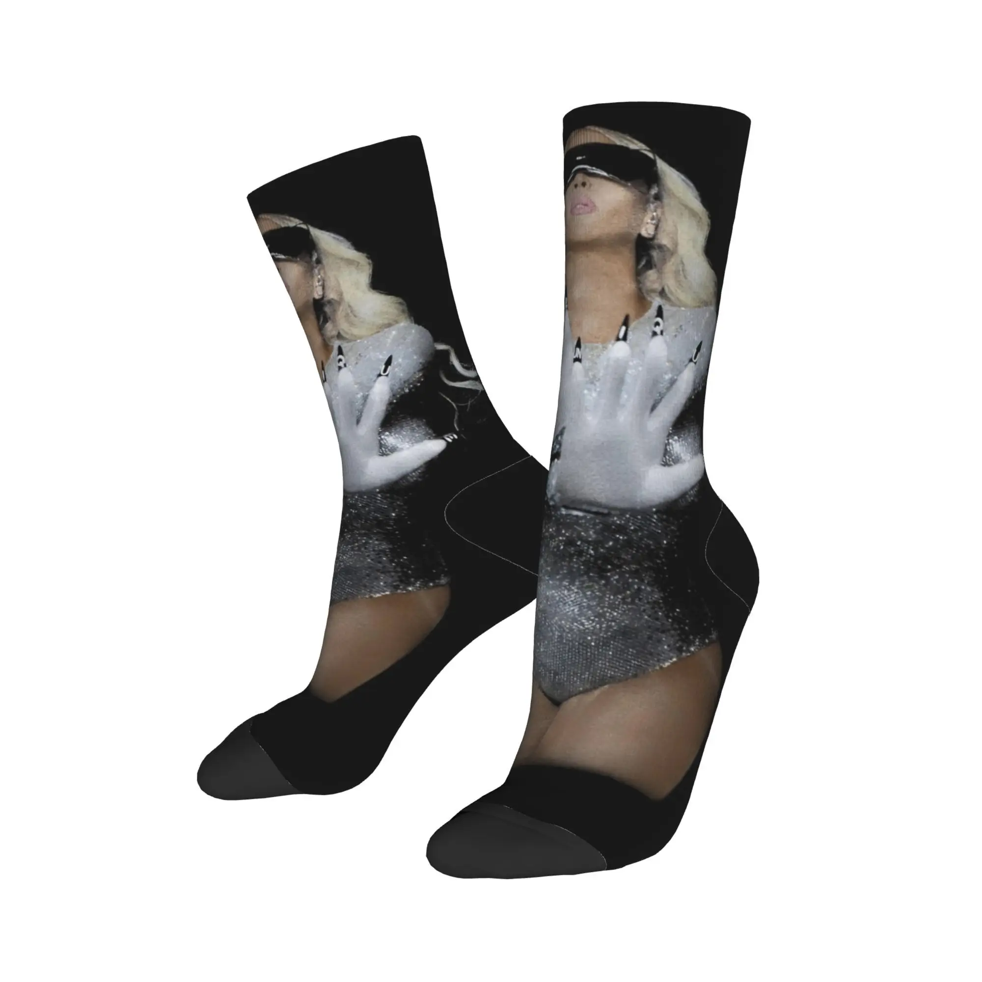 Спортивные носки Harajuku Bey My House Beyonce, длинные носки из полиэстера для женщин и мужчин, нескользящие 
Спортивные носки Harajuku Bey My House Beyonce, длинные носки из полиэстера для женщин и мужчин, нескользящие