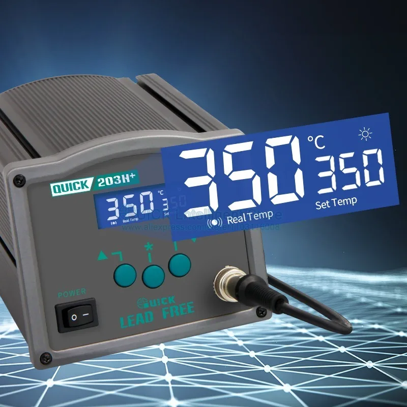 Soldering Stations QUICK 203H+ high frequency Electric Soldering Irons Intelligent Lead-free Digital Display welding Station
Soldering Stations QUICK 203H+ high frequency Electric Soldering Irons Intelligent Lead-free Digital Display welding Station