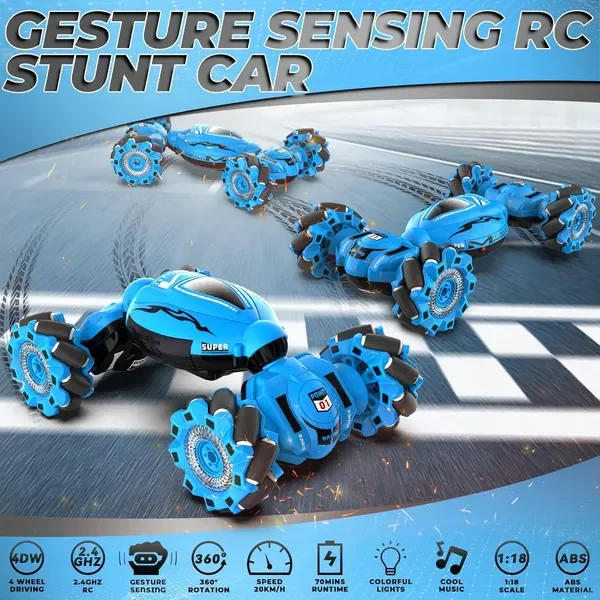 Dysaim Gesture RC Car, Gesture Sensing RC Stunt Car Toys for Kids 6-12 yr, 2.4GHz 4WD Hand Remote
Dysaim Gesture RC Car, Gesture Sensing RC Stunt Car Toys for Kids 6-12 yr, 2.4GHz 4WD Hand Remote