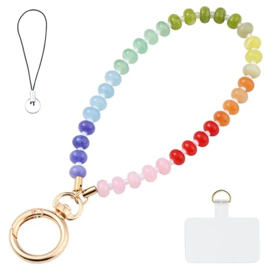 Natural Stone Beaded Charm Phone Wrist Strap Lanyard, Handmade Gemstone Hands-Free Keychain String Wrist Strap
Natural Stone Beaded Charm Phone Wrist Strap Lanyard, Handmade Gemstone Hands-Free Keychain String Wrist Strap