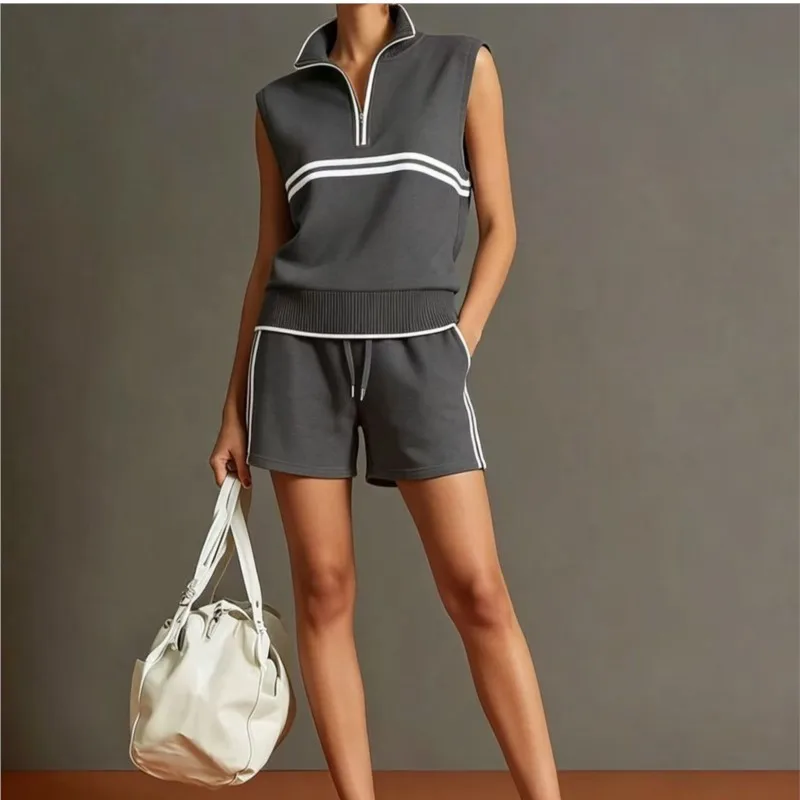 2026 New Sleeveless Contrast Color Wide Leg Short Pants Suit Women's Summer Casual Fashion Two Piece Set Clothing
2026 New Sleeveless Contrast Color Wide Leg Short Pants Suit Women's Summer Casual Fashion Two Piece Set Clothing