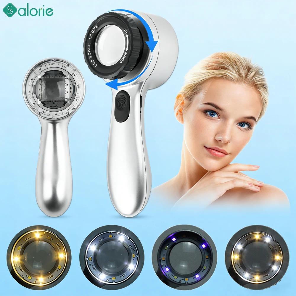30X Magnification Handheld Skin Magnifier with 12 LED Lights USB Rechargeable for Close-up Skin, Hair and Jewelry Examination
30X Magnification Handheld Skin Magnifier with 12 LED Lights USB Rechargeable for Close-up Skin, Hair and Jewelry Examination