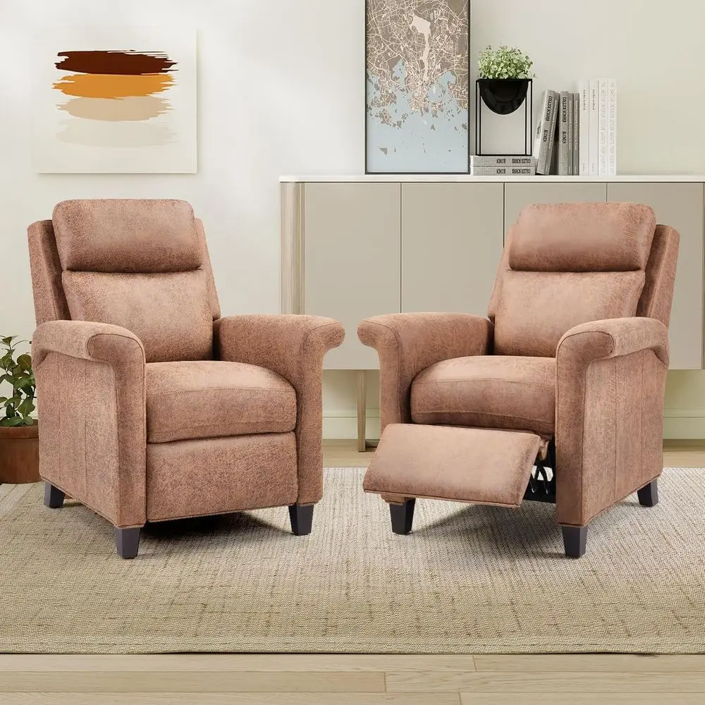 Push Back Recliner Chair, aux Leather Lounge Armchair with ootrest, Set o 2 Decoration Single Soa Accent Chair or Living Room, B
Push Back Recliner Chair, aux Leather Lounge Armchair with ootrest, Set o 2 Decoration Single Soa Accent Chair or Living Room, B