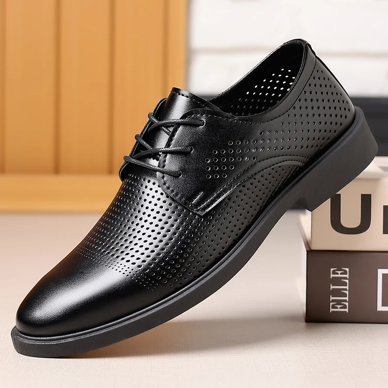 Summer New Leather Shoes Men's Business Hollow Holes Soft Bottom Men's Sandals Formal Wear Breathable Office DressShoes for Men
Summer New Leather Shoes Men's Business Hollow Holes Soft Bottom Men's Sandals Formal Wear Breathable Office DressShoes for Men