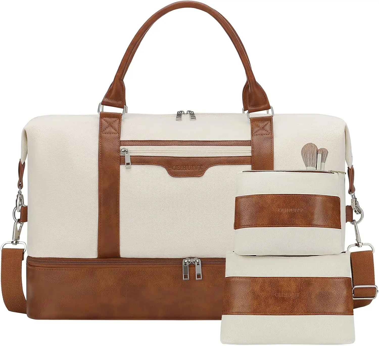 21 Inch Large Travel Duffel Bag Set for Women with Shoe Compartment, Heavy-Duty Canvas Leather Carry On Overnight Tote
21 Inch Large Travel Duffel Bag Set for Women with Shoe Compartment, Heavy-Duty Canvas Leather Carry On Overnight Tote
