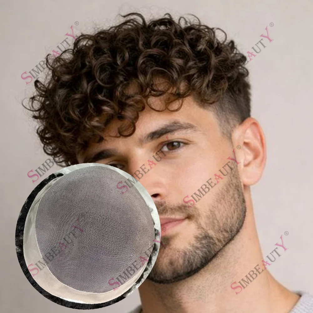 Men 25mm Curly Human Hair Toupee Blond Hair Replacement Capillary Prosthesi 100% Human Hair Durable Fine MONO NPU Base 22mm Curl
Men 25mm Curly Human Hair Toupee Blond Hair Replacement Capillary Prosthesi 100% Human Hair Durable Fine MONO NPU Base 22mm Curl