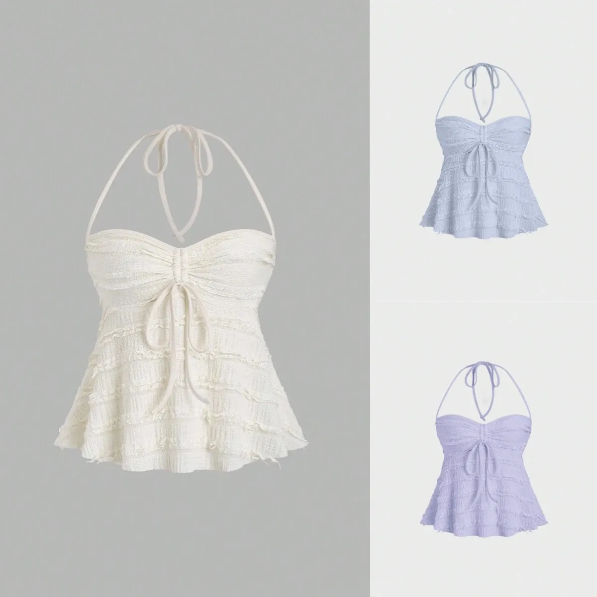 Spring Women's Clothing Sexy Ruched Tie Up Crop Camisole Top Polyester Irregular Strapless Neckline Adjustable Tank Tops
Spring Women's Clothing Sexy Ruched Tie Up Crop Camisole Top Polyester Irregular Strapless Neckline Adjustable Tank Tops