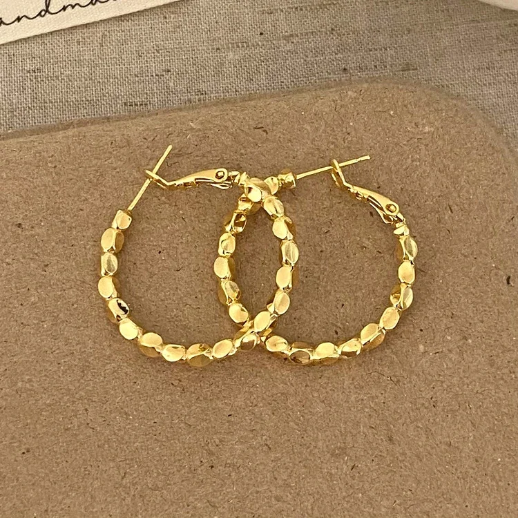 Real 925 Sterling Silver 18K Gold Bead Round Hoop Earring for Women Classic Fine Jewelry Minimalist Light Luxury Accessories
Real 925 Sterling Silver 18K Gold Bead Round Hoop Earring for Women Classic Fine Jewelry Minimalist Light Luxury Accessories