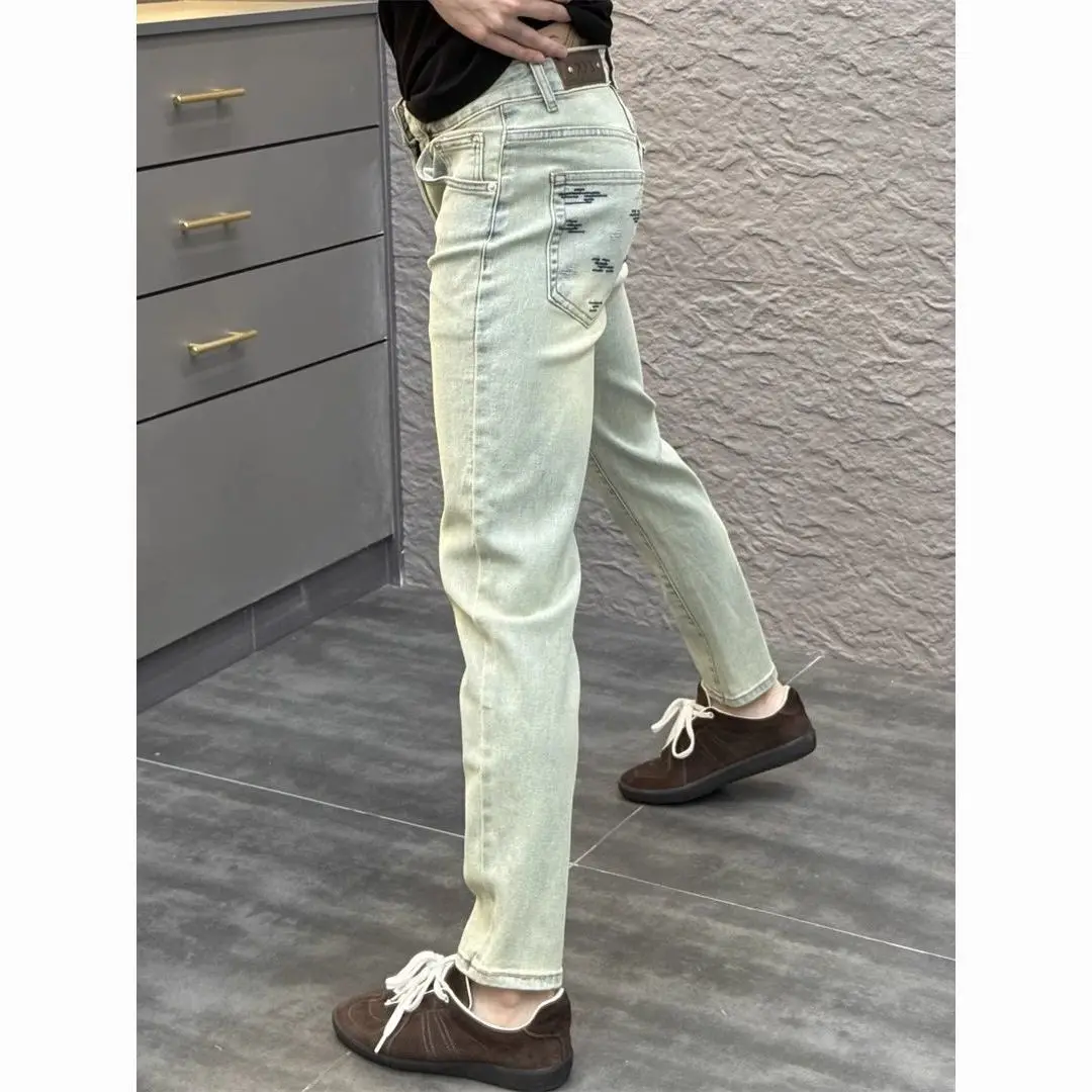 Мужские джинсы Slim Fit с эластичным поясом, однотонные, весна-лето, новые, высококачественные, зауженные, молодежные, модные
Мужские джинсы Slim Fit с эластичным поясом, однотонные, весна-лето, новые, высококачественные, зауженные, молодежные, модные