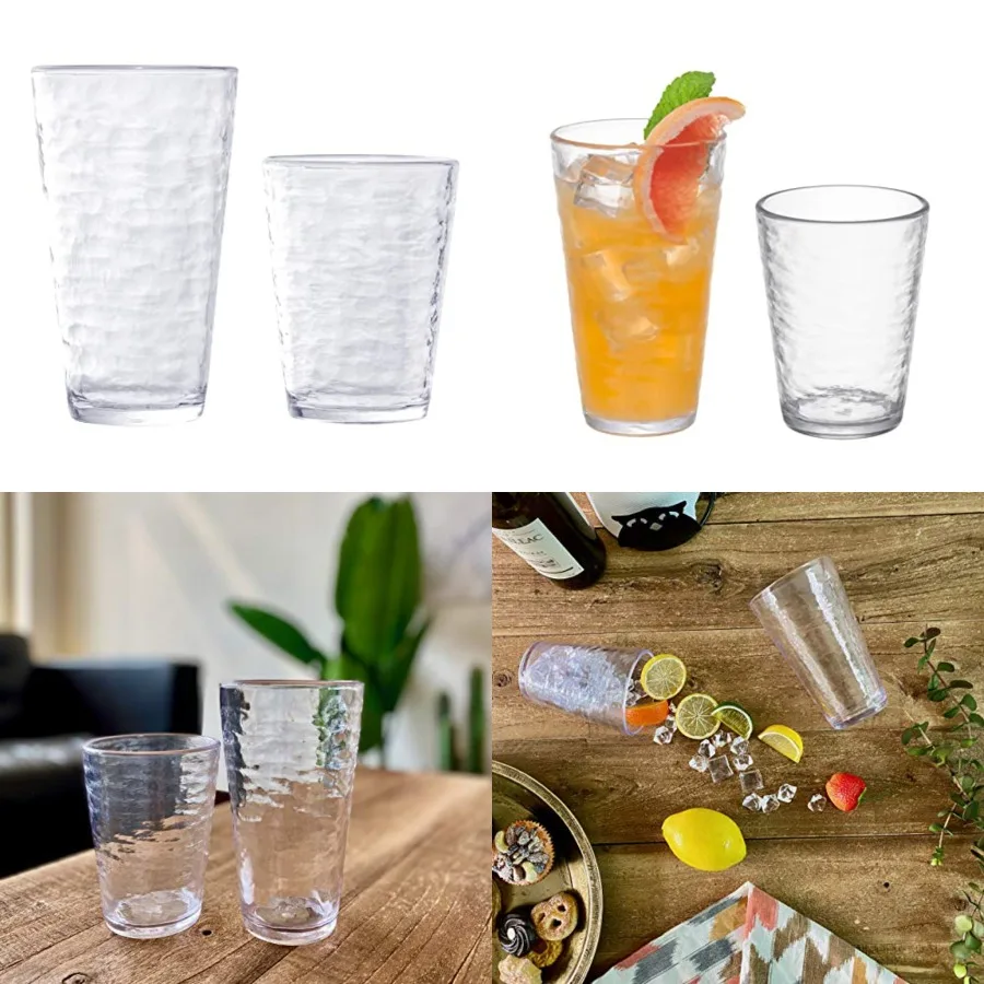 KLIFA- RIPPLE- oz, Set of 8, Acrylic Tumbler Highball, Plastic Drinking Glasses, Shatter-proof Cups, BPA-Free, Stackable Plasti
KLIFA- RIPPLE- oz, Set of 8, Acrylic Tumbler Highball, Plastic Drinking Glasses, Shatter-proof Cups, BPA-Free, Stackable Plasti