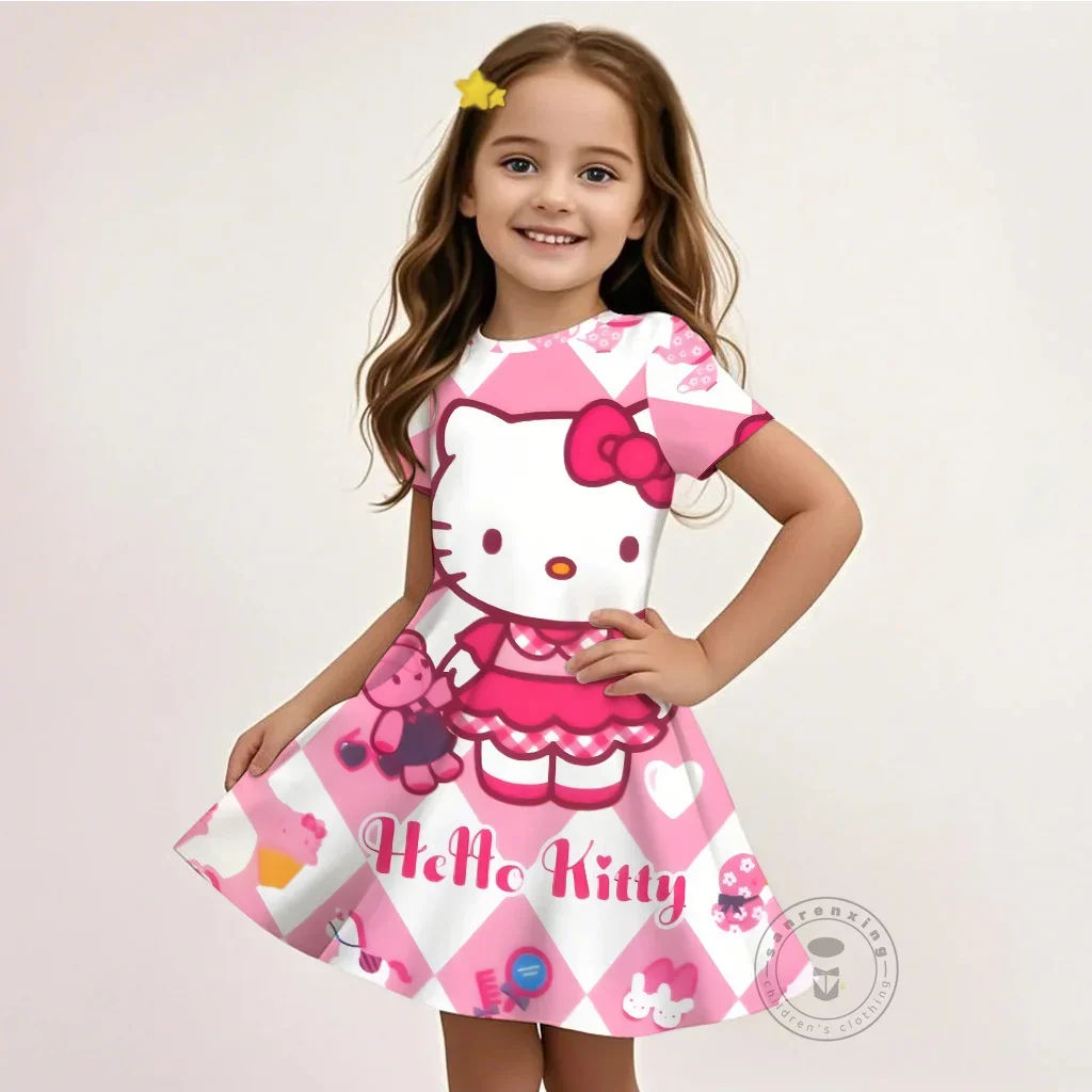 Модное платье с героями мультфильмов «Hello Kitty», летняя милая расклешенная юбка с 3D принтом, топ с короткими рукавами для девочек 3-16 лет, модная, удобная
Модное платье с героями мультфильмов «Hello Kitty», летняя милая расклешенная юбка с 3D принтом, топ с короткими рукавами для девочек 3-16 лет, модная, удобная